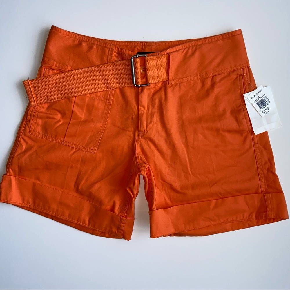 Ralph Lauren Orange Bermuda Walking Shorts Belted